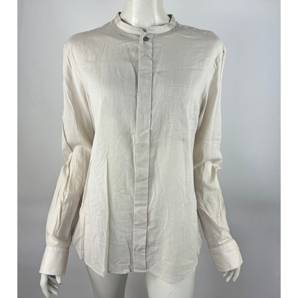 Helmut Lang Cotton‎ Long Sleeve Shirt Women XL NWT $265 Button-up Blouse Tunic